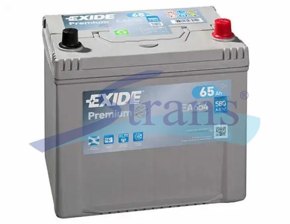 АКУМУЛЯТОР 12V 65AH 580A EXIDE PREMIUM R+ 230*173*222MM EA654