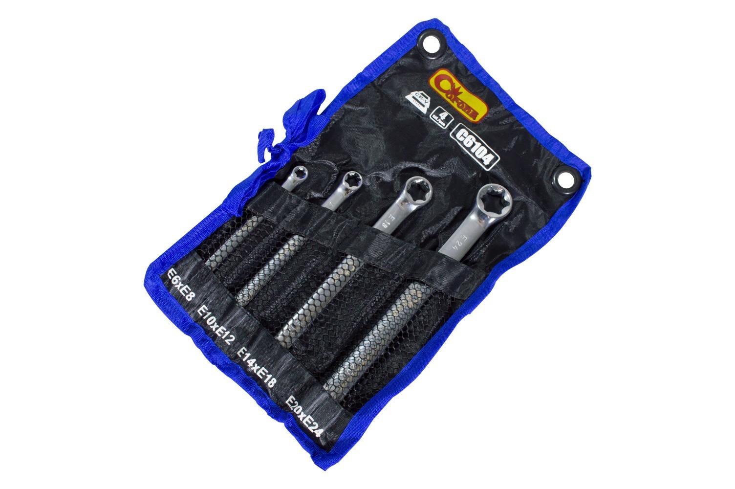 НАБІР КЛЮЧІВ НАКИДНИХ E-TORX RICHMANN E6-E24MM 4ШТ C6104