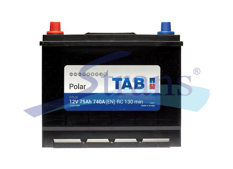 АКУМУЛЯТОР 12V 75AH 700A L+ TAB POLAR 75L JIS 278*175*190MM TABPOLAR75LJIS