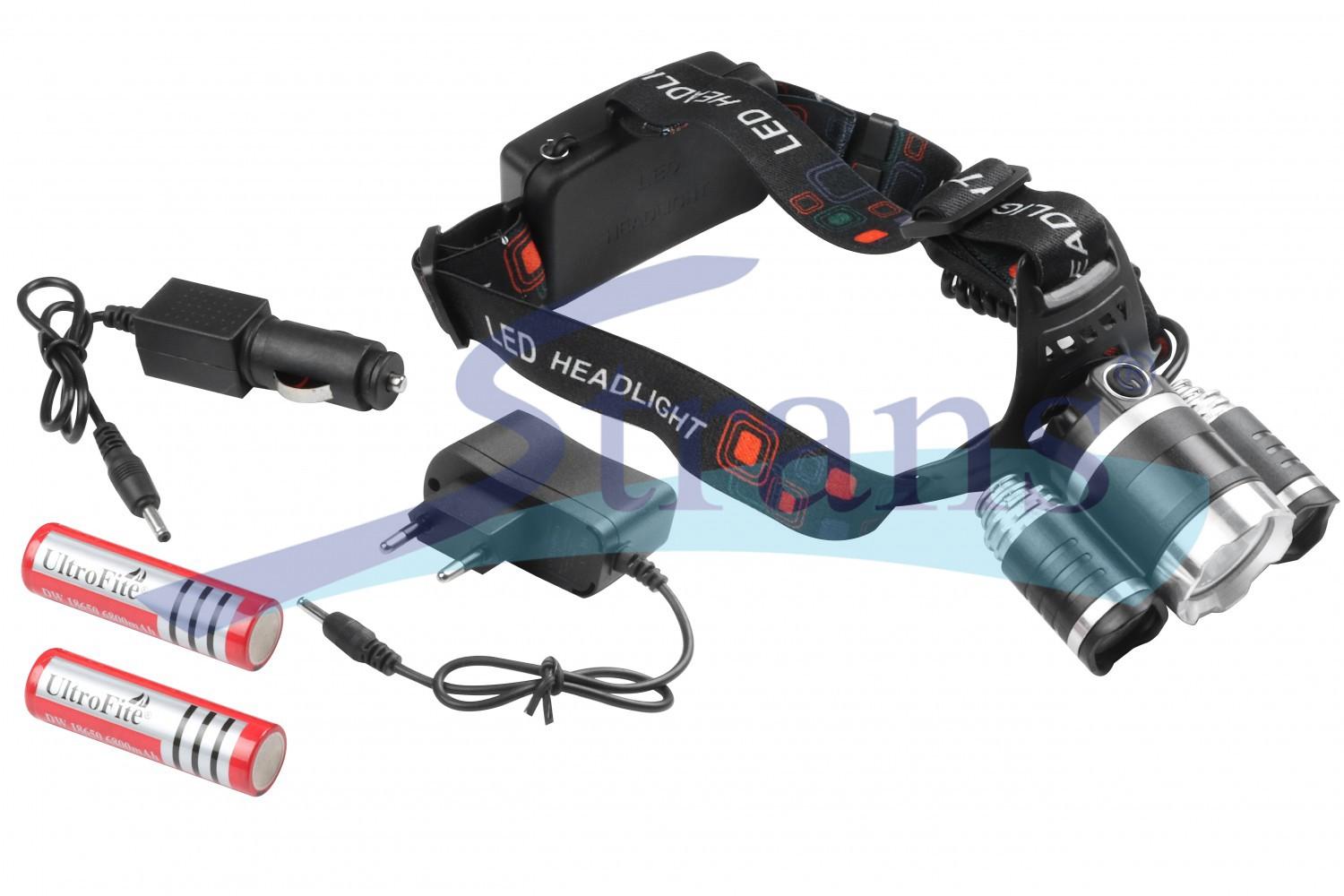 ЛІХТАРИК НА ГОЛОВУ 3*LED CREE XM-L T6 5 РЕЖИМІВ ОСВІТЛЕННЯ (АКУМУЛЯТОРНИЙ 2*18650) 1150034