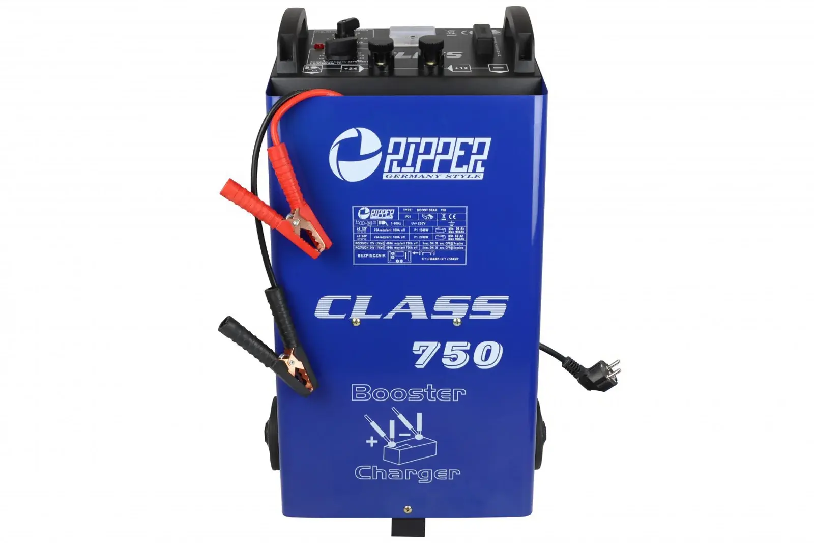 ПРИСТРІЙ ПУСКОЗАРЯДНИЙ RIPPER 12V-63A, 24V-60A, MIN 60AH, 2800W M82514R