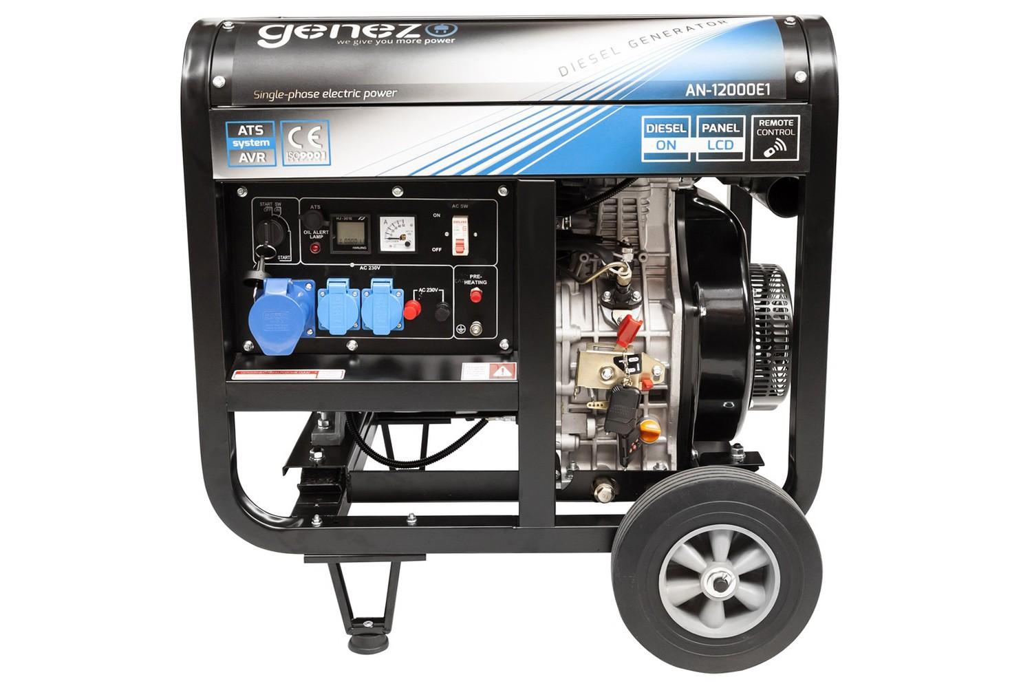 ГЕНЕРАТОР ДИЗЕЛЬНИЙ GENEZO AN12000E1 2022 РІК 11.87KVA 9.5KW 230V ОДНОФАЗНИЙ ЕЛЕКТРОЗАПУСК/ РУЧНИЙ/ ДИСТАНЦІЙНИЙ AN12000E1