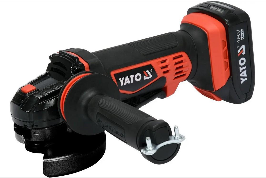 ШЛІФМАШИНА КУТОВА АКУМУЛЯТОРНА YATO Ø125MM 18V 2AH 2500-10000 ОБ/ХВ YT82826