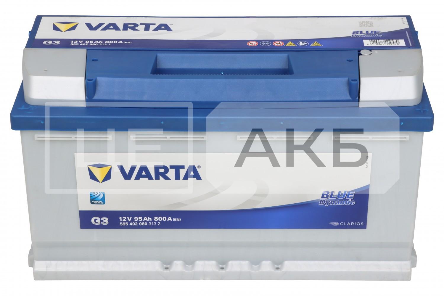 АКУМУЛЯТОР 12V 95AH 800A VARTA BLUE DYNAMIC R+ 353*175*190MM B595402080