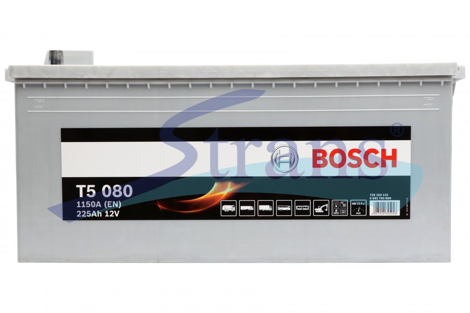 АКУМУЛЯТОР 12V 225AH 1150A T5 L+ 518*274*242MM 0092T50800