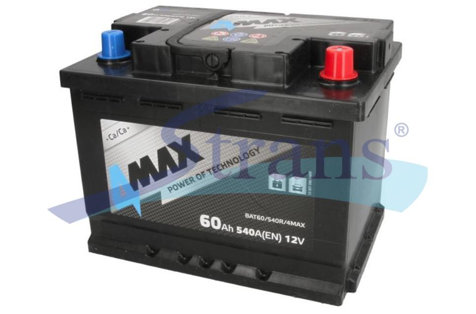 АКУМУЛЯТОР 12V 60AH 540A  L+ 242*175*190MM BAT60510L4MAX