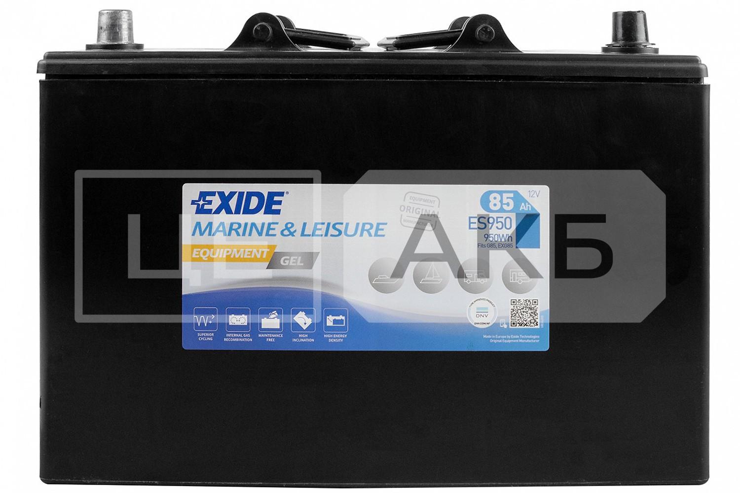 АКУМУЛЯТОР ГЕЛЕВИЙ 12V 85AH 450A EXIDE GEL L+ SCANIA EURO 6 235*175*350MM ES950