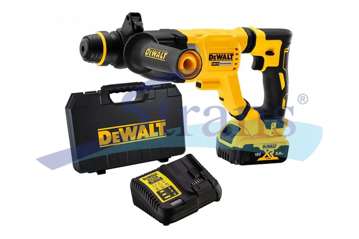 ПЕРФОРАТОР АКУМУЛЯТОРНИЙ БЕЗЩІТКОВИЙ DEWALT 18V 5AH 3J 0-1165 ОБ/ХВ 0-4300 УД/ХВ DCH263P1