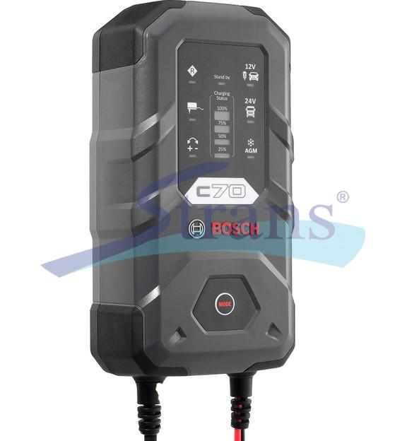 ПРИСТРІЙ ЗАРЯДНИЙ АКУМУЛЯТОРА BOSCH C70 12/24V 10A 14-300AH (EFB/GEL/VRLA/AGM) З ПІДТРИМКОЮ ЗАРЯДУ 189911070