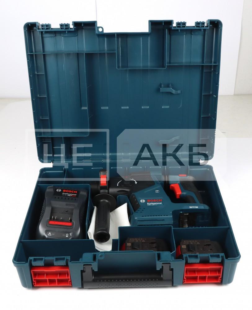 ПЕРФОРАТОР АКУМУЛЯТОРНИЙ BOSCH GBH 187-LI 18V 2*5AH 0-980 ОБ/ХВ 4350 УД/ХВ 0611923021