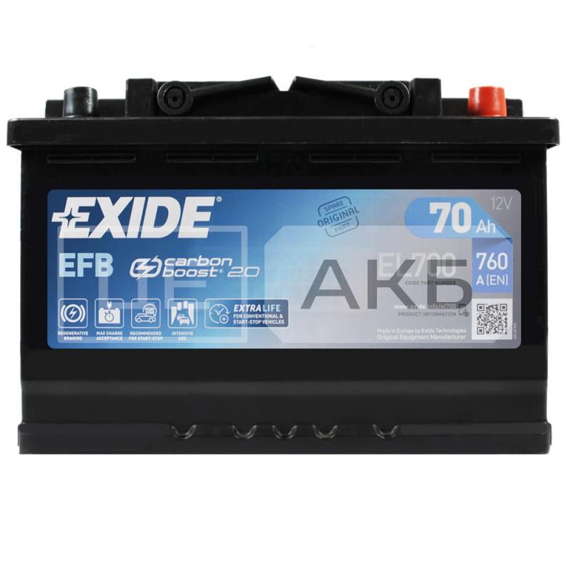АКУМУЛЯТОР 12V 70AH 760A R+ START&STOP EFB 278*175*190MM EL700