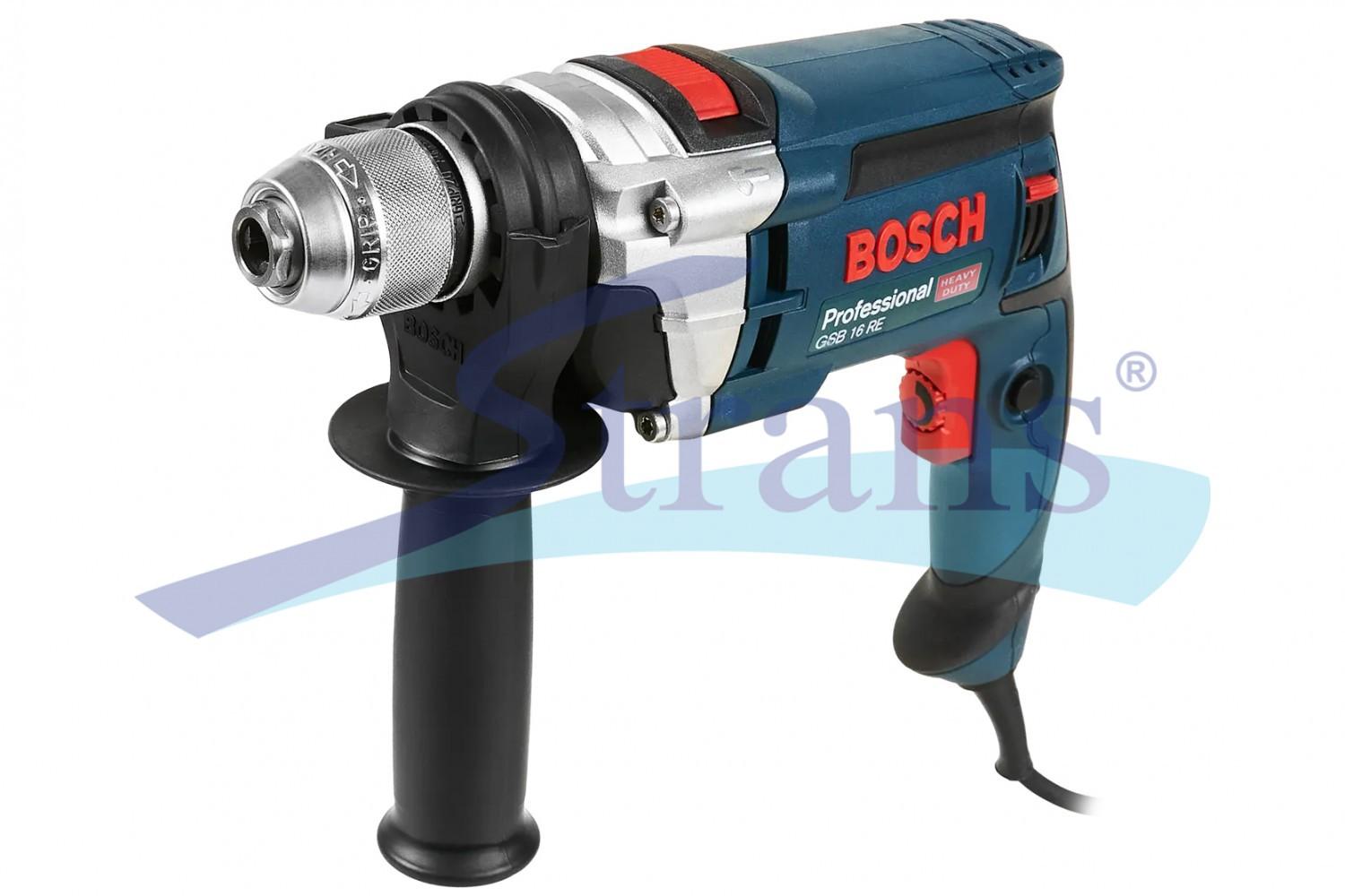 ДРИЛЬ УДАРНИЙ МЕРЕЖЕВИЙ BOSCH GSB 16 RE 750W ПАТРОН 13 MM 2800 ОБ./ХВ. 47600 УД./ХВ.